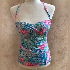 Lilly Pulitzer Flamenco Multi Sink or Swim Tankini size 8 EUC